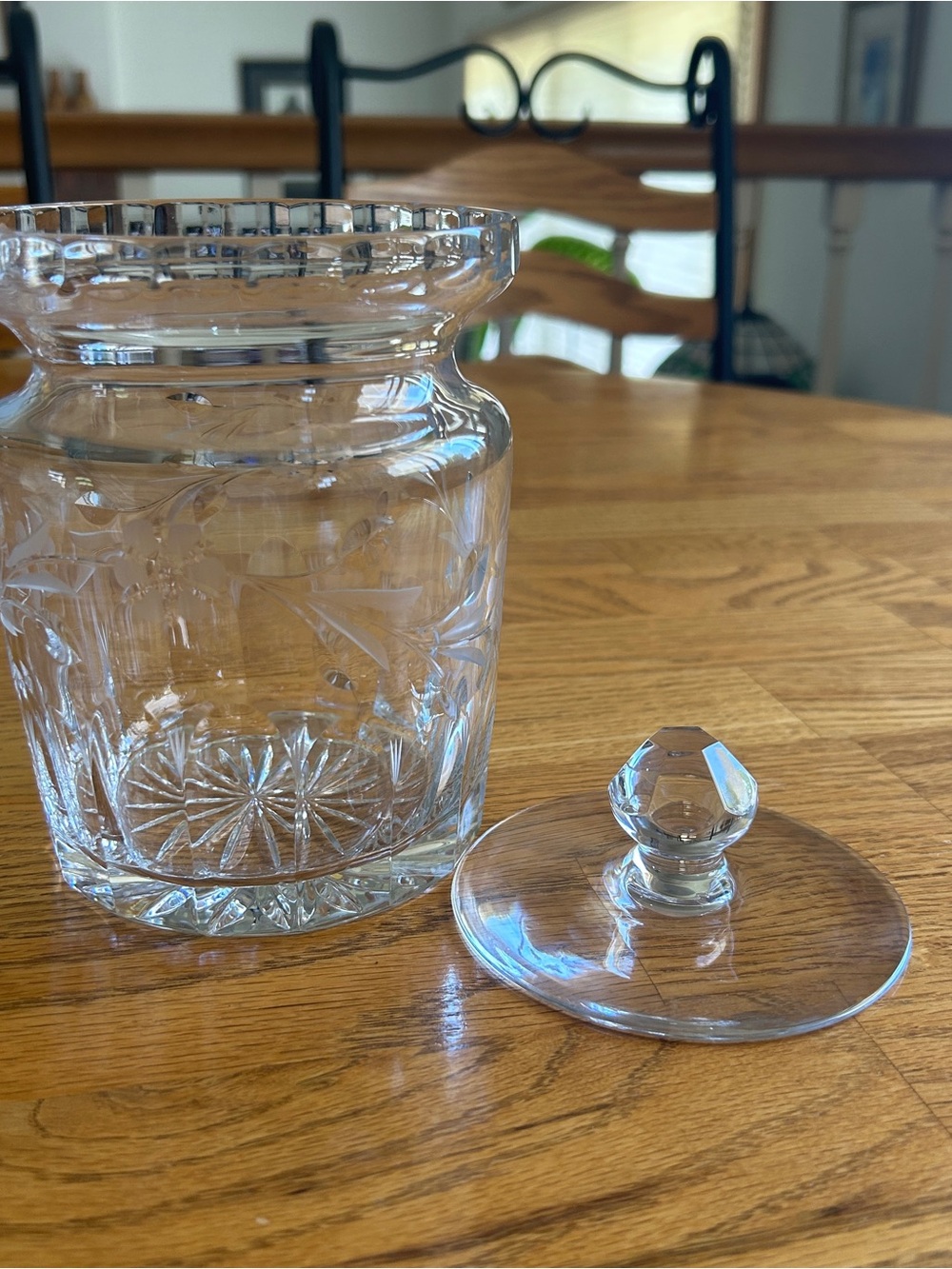 Crystal Cut Glass Cookie Jar - Clear - Picture 2 of 5